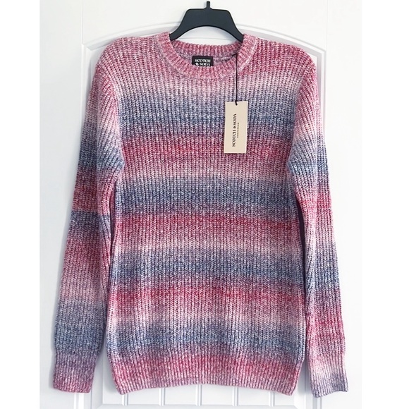 Scotch & Soda Gradient Cotton-Blend Crewneck Sweater in Blue Combo Size L NWT - Picture 9 of 16